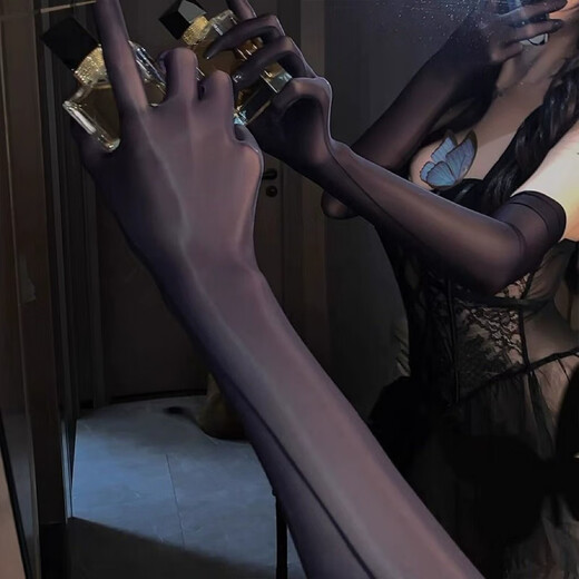 Zhi Shenqian couple's fun oily gloves, sexy men's smooth oily ice silk masturbation stockings, oily silky gloves, a pair of sm slave toys, shameful bed artifact, high-end sex products, couple's front and back attack