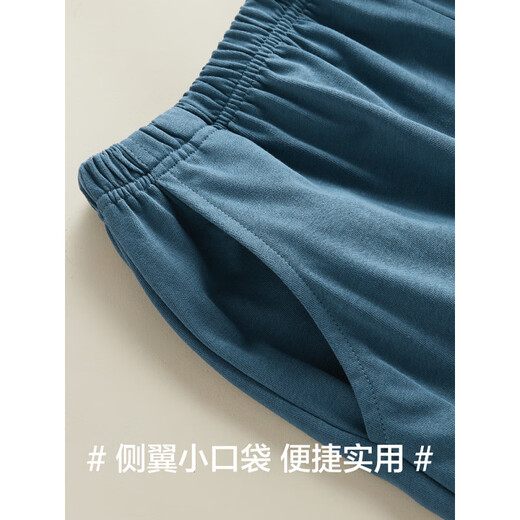 
Hengyuanxiang pajamas men's summer short-sleeved shorts suit pure cotton thin summer cotton soft home clothing men 16759 L (suggested 110-115Jin [Jin equals 0.5 kg])