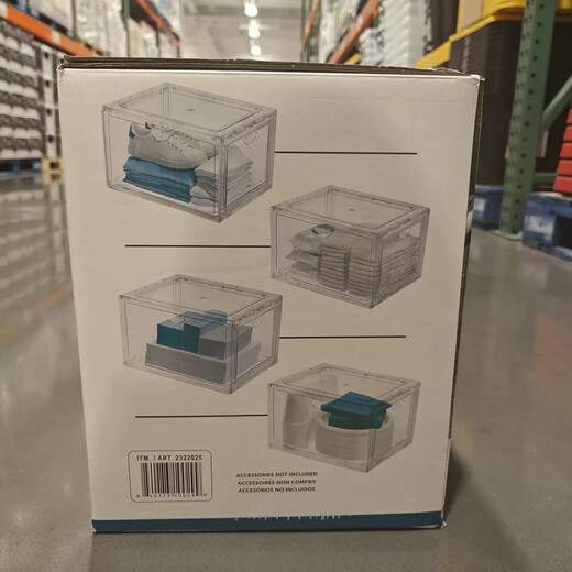 Costco/SHOE BOX fully transparent double-door shoe box acrylic shoe box PET material dustproof 4 sets