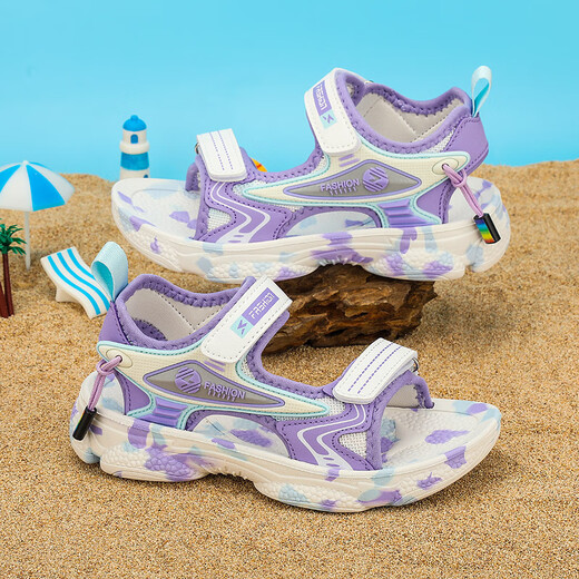 Anta Children's Little Kirin 2025 Summer Girls Sandals Medium Large Children Student Sandals Soft Sole Princess Shoes Waterproof Girls Beach Shoes 9901 Watermelon Red 33 Inner Length/21.2cm