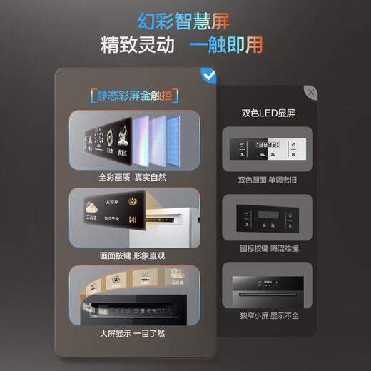 Robam’s 21-day smart wash service Salt series G1P newly upgraded 21 sets of large-capacity dishwashers New product Salt series G1P black AI smart cabin colorful screen 0 bacteria