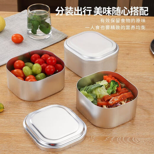 Hanboco aluminum lunch box, hygienic all-aluminum lunch box, nostalgic thickened old-fashioned lunch box factory outdoor camping aluminum lunch box lunch box, sandblasted handle 950ml
