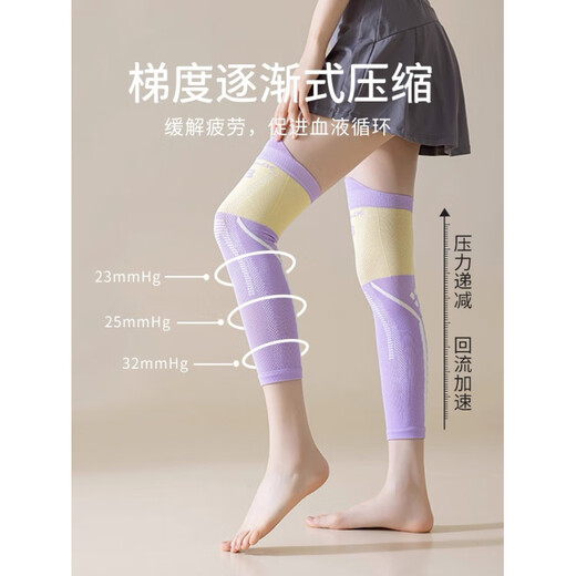 JCZS German medical varicose veins elastic socks for women running, standing and sitting for long periods of time, compression calf pressure socks, black + purple micro-pressure to promote blood circulation, 2 pairs, M, one size fits all, length 40-45C60 needle yarn textile technology