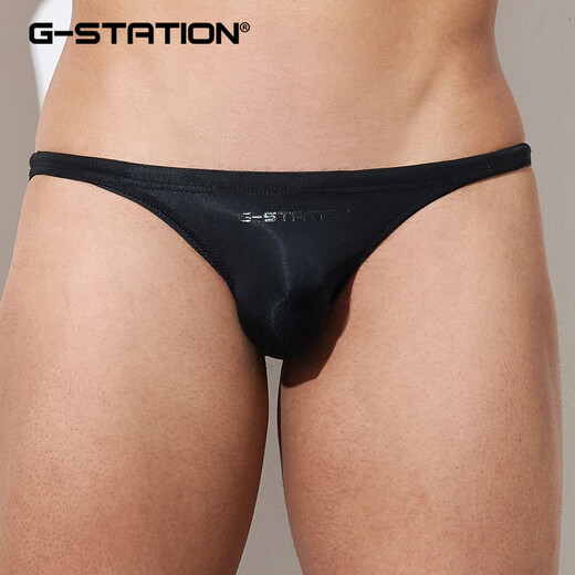 G-STATION70g ultra-thin, sexy, simple and fashionable men's swimming briefs, soft, comfortable, quick-drying and transparent when exposed to water, sports and fitness, black XL