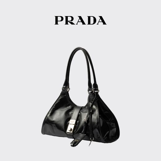 PRADA/Prada gift women's medium calf leather tote bag black-new style