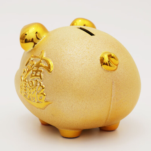MPPMCK Neues Produkt Jinbao Jinzhu Schwein Schwein Kasten Keramik Cartoon Ornament Eröffnung Geschenk Kinder moderne Heim -Higgy -Bank 12004 (Gold Pad) nur betreten und nicht verlassen