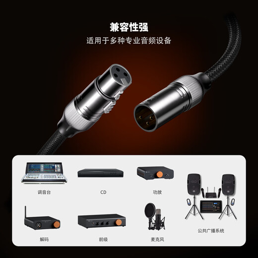 FOSI AUDIO HIFI fever brand XLR XLR cable male to female audio microphone balanced cable fever grade 1.2m XLR XLR cable pair