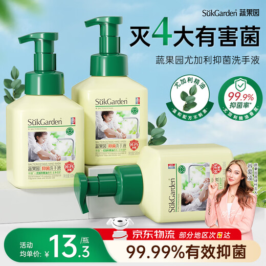 Fruit and vegetable garden antibacterial hand sanitizer household mild cleansing hand sanitizer 500ml*3 bottles