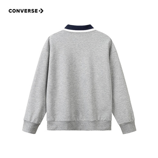 Converse Children's Clothing Boys' Shirts 2025 Autumn New Children's College Style Girls' Comfortable and Versatile Polo Collar Tops Rock Ridge Gray 140/68 Recommended Height 128-140cm