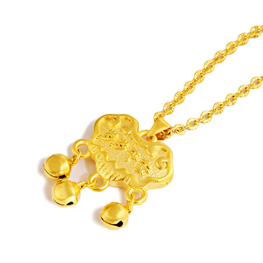 Alluvial gold jewelry Vietnamese alluvial gold casting, thick gold-plated children's gold lock, baby lock, can be matched with necklace, single pendant