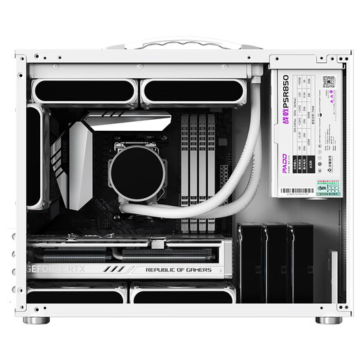 Peninsula Iron Box N4 Portable Small Case Mini MATX Side Transparent 240 Water Cooled Small Size Desktop Computer Main Case White + Aurora ARGB Fan 1 Positive 2 Reverse