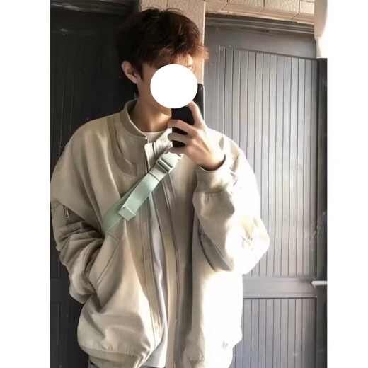 简方位POU复古港风夹克男潮牌青少年学生校园痞帅薄款外套情侣上衣服男 ltt-7374灰色 M