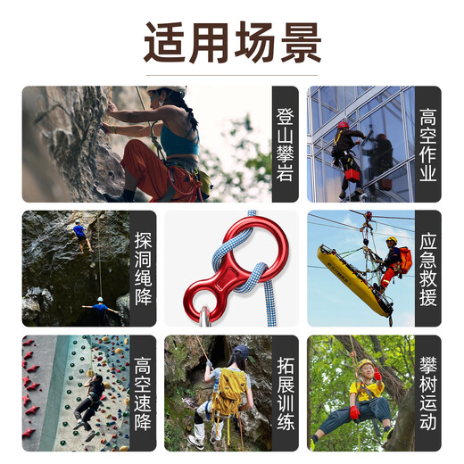 Huili's 8-shaped ring descender 8-shaped ring outdoor escape high-altitude work descending device high floor escape descending device 8-shaped buckle descending protection protector