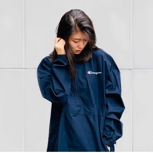 Champion U.S. Champion Windproof Men's and Women's Unisex Half-Zip Windbreaker Jacket Top Pullover Jacket Loss Clearance Navy Blue Thin Section XL 185-195cm/85-95kg