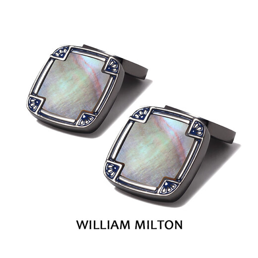 WILLIAM MILTON colorful mother-of-pearl French cufflinks cufflinks men's light luxury cuff nails birthday gift -_gun color style