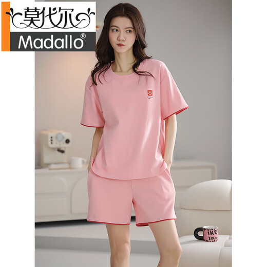 莫代尔仿丝纯棉夏季睡衣女士套头睡衣夏季短袖短裤舒适休闲家居服套装 Z9854 M [建议80-100斤穿]