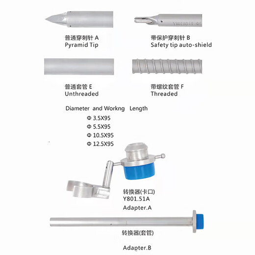 Jingcang repeatable laparoscopic puncture device stamp card metal high temperature and high pressure magnetic sheet thread protective sleeve stamp card 5.5*95 5mm