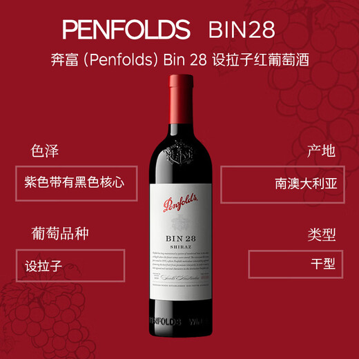 Penfolds BIN28 Shiraz/Shiraz dry red wine 750ml*1 Australian original bottle imported cork Australian version