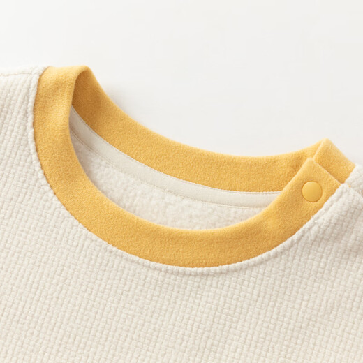 DAVE&BELLA spring new children's long-sleeved T-shirt casual children's tops baby boy bottoming shirt children's pullover off-white ready stock 100 cm (recommended height 90-100cm)