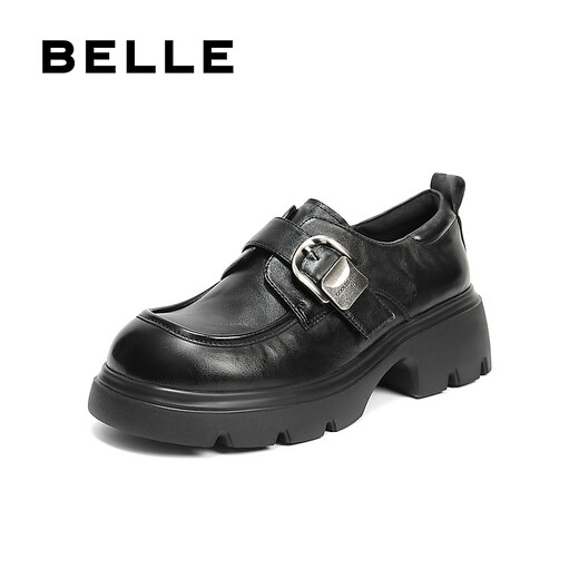 Belle Zhang Linghe recommends black loafers for women, shopping mall style cowhide thick-soled jk shoes E1Z1DCM5 black 38 (240mm)