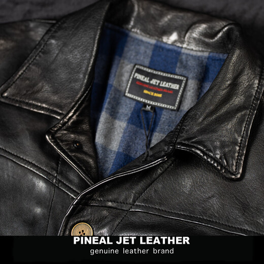 PJL Spring New Top Layer Sheepskin Men's Ready-to-Wear Heavy Washed Retro Distressed Lapel Single Leather Three Pocket Hunting Suit Dark Brown S (125Jin Jin is equal to less than 0.5kg)