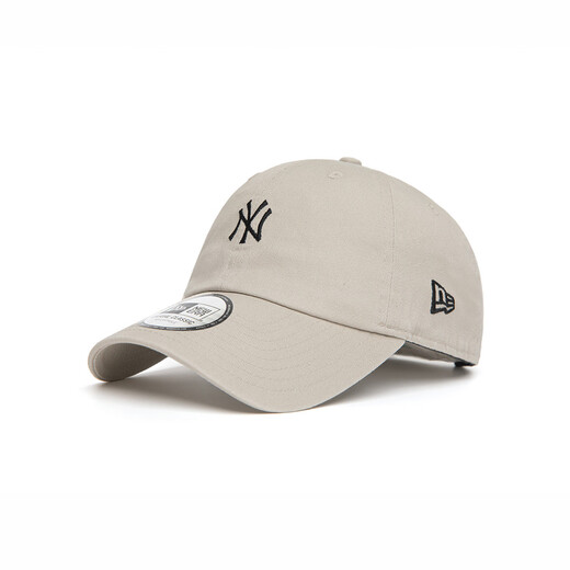 NEW ERA trendy hat MLB small label embroidered baseball cap NY Yankees washed old sun visor hat for men and women beige S OFM