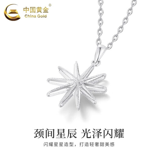 China Gold (CHINA GOLD) PT950 platinum star pendant for women, high-end platinum star Valentine's Day birthday gift for girlfriend and wife. Platinum star pendant about 2.7g, free silver chain + selection gift box