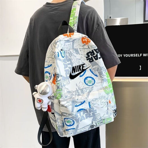 NBA VIBE-NIKE students' new graffiti schoolbags for boys and girls, primary school students, 3, 4, 5 and 6 students, junior high school boys and girls 610 black without pendants