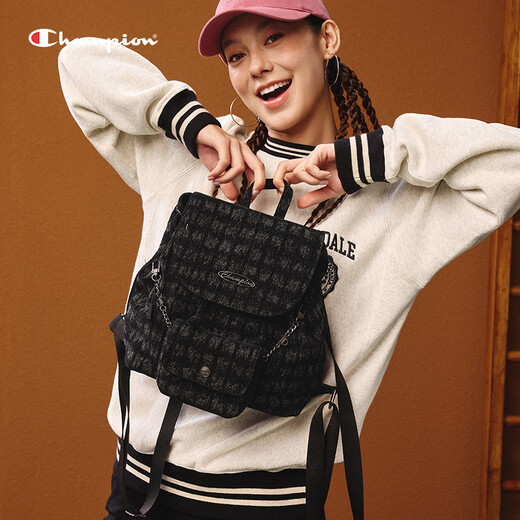 Champion美国冠军2025新款运动包男女 复古时尚百搭运动双肩包 黑色 MIC