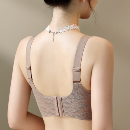 Intingsha Women's Underwear Without Wires, Push-Up, Anti-Sagging, Adjustable Bra, Thin, Comfortable, Secondary Breast Control, Brown 2XL =40/90BCD 140-160Jin Jin is equal to 0.5kg
