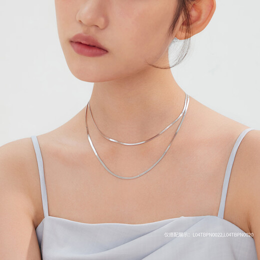 Lukfook Jewelry Cheng Yi same style platinum necklace snake bone chain platinum 950 plain chain clavicle chain price about 6.58 grams