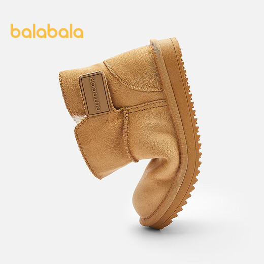 Balabala children's shoes children's snow boots boys and girls short boots thickened velvet cotton boots anti-slip 2025 new winter boots