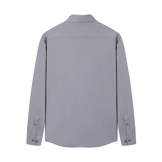 Qipai velvet long-sleeved shirt winter business casual comfortable warm thick lapel shirt light gray 40 (175) 92A