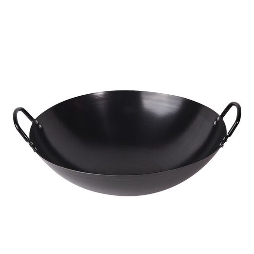 
Pangdonglai DL traditional old-style nitride binaural iron pot household stove cook iron non-stick pot old style authentic chef uncoated 45 double-ear baked blue iron pot has been opened 45cm