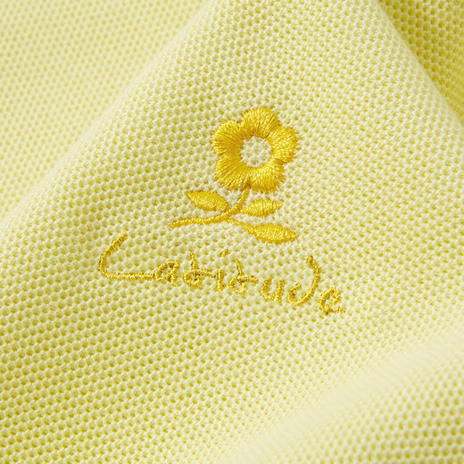 MONTAGUT 100% long-staple cotton & mesh large pique summer sweat-absorbent men's short-sleeved polo shirt for men Iris Yellow M