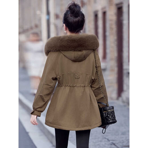
Kouyiya brand new women's clothing products Parke women's removable inner liner 2025 winter new fur coat women's coat military camel M suggests 115 Jin [Jin equals 0.5 kg]
