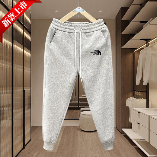DYNAMIC NORTH 2024 Autumn Pants Men's Tightened Velvet Thickened Sweatpants Loose Sports Pants Black (Style) Regular XL _(130-150Jin Jin equals 0.5kg)