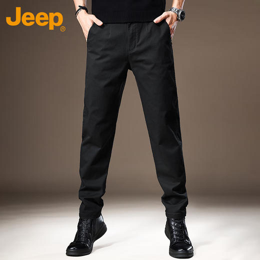JEEP Casual Pants Men's Autumn and Winter Business Loose Pants Men's Trendy Straight Versatile Men's Pants Dark Gray 34