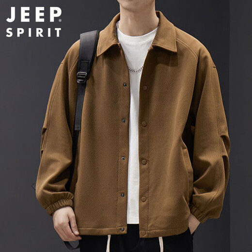 JEEP SPIRIT Jeep Work Jacket Men's 2025 Autumn and Winter Trendy Brand American Retro Handsome Jacket Men's Brown XL