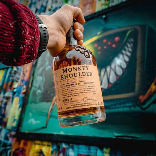 三只猴子（Monkey Shoulder）洋酒 调配调和型麦芽苏格兰威士忌  原瓶进口 1000mL 1瓶 -裸瓶