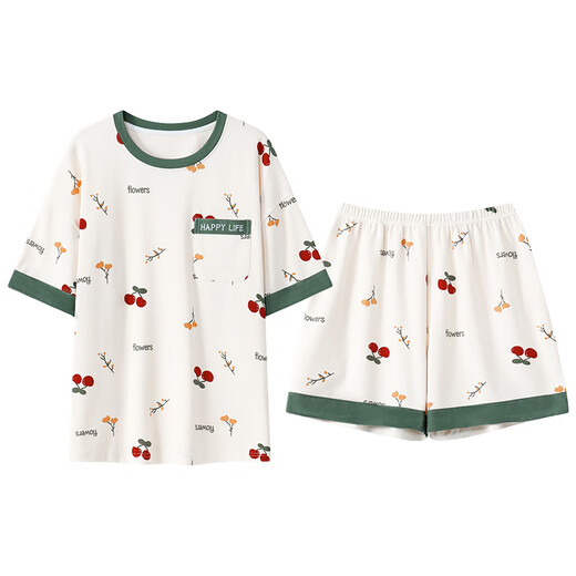Urban Beauty Pyjamas Set kurzärmelige Frauen im sommerlichen, in der selbst zusammengestellten Brustpolster integrierte Hauskleidung integriertes Hauswäsche Frühling und Herbst, großer dünner Stil können außerhalb von GXT1047 m getragen werden (empfohlen 75-95 Jin [Jin gleich 0,5 kg]))