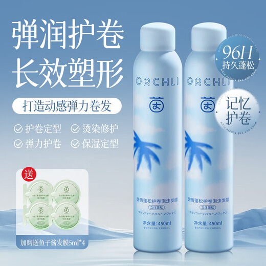 Yinqian foam hair wax for curly hair, moisturizing, fluffy and elastic, wool curls for women and men, styling bubble hair wax, hair gel mousse, value-for-money 2-pack, foam hair wax 450ml*2