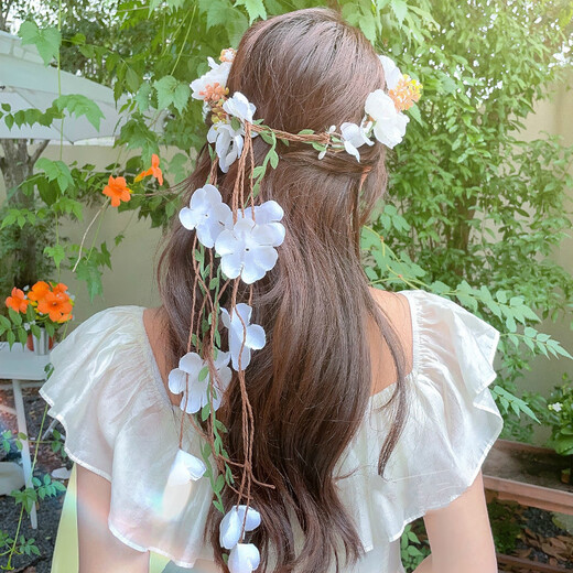 DL 1998 Fat Donglai same style garland super fairy headband female forest headband bohemian hair travel headband wedding headband girl fairy garland