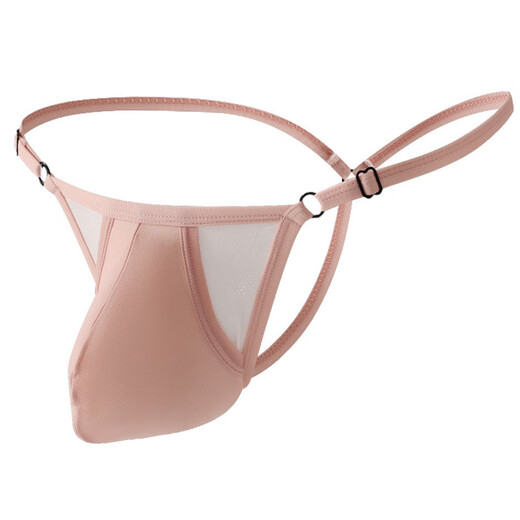 Men's thong sexy underwear men's ice silk breathable no-take-off large bag adjustable fitness muscle male 0 black L /XL (suitable for weight 70-90kg)