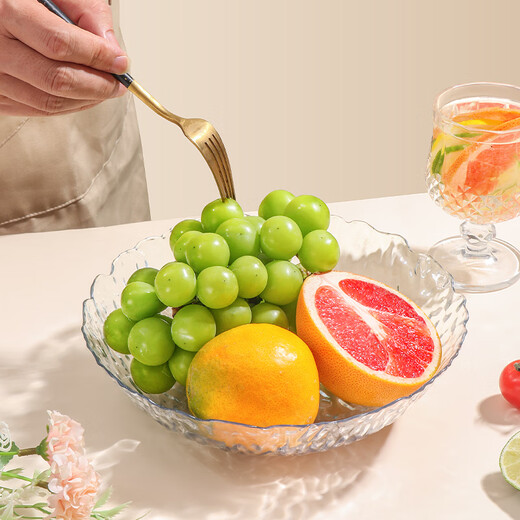 Baiji fruit plate, snack plate, living room household dry fruit plate tray, candy nut plate, glacier pattern light luxury fruit plate, two packs