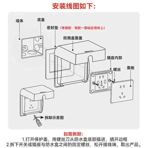 NVC NVC Electrician switch socket transparent 86 type wall socket protective cover waterproof box splash-proof box