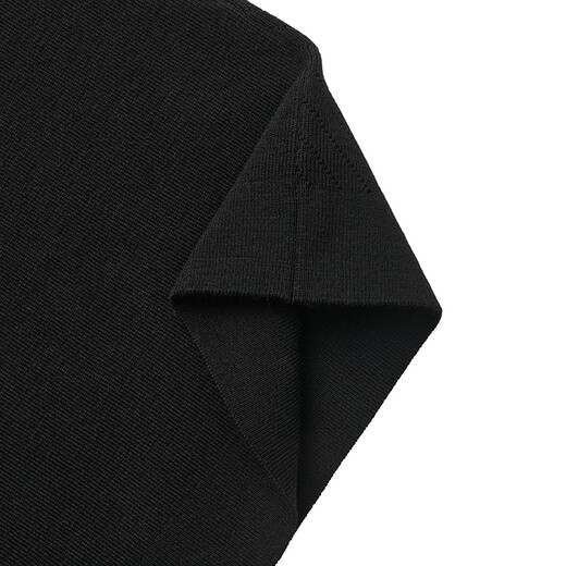 Qipai round neck sweater men's winter jacquard texture comfortable and warm men's casual all-match sweater black S (165)