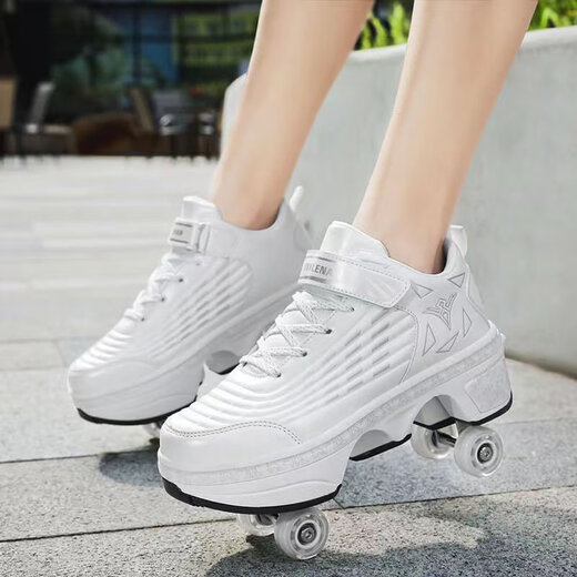 Deformierte Schuhe Akademie Sturm Walkingschuhe Neue Kinder Skates Doppel -Rollschuhe Wheelschuhe Pullerschuhe 9906 Schwarz Standard Sneaker Größe 39