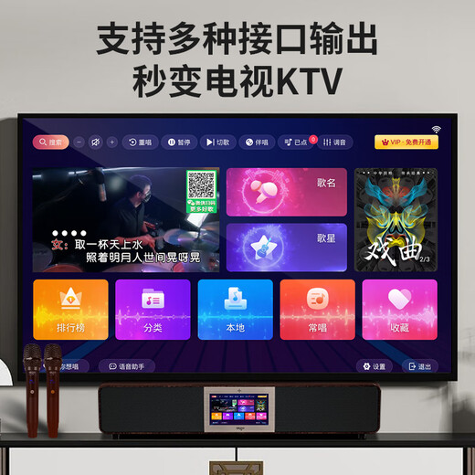 Patriot T19 Bluetooth audio echo wall TV speaker wireless home KTV theater karaoke audio set all-in-one machine with microphone dual microphone version