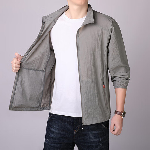 Sun protection clothing men's summer new ins lightweight outdoor skin clothing quick-drying fishing loose breathable ice-sense sun protection clothing Sky Blue L